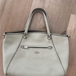 Coach Light Gray Leather Satchel